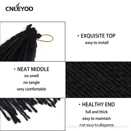 20 Inch Lock Braids Crochet Braids 24 Roots Handmade Long Dread Lock Braids Hair Extension For Women